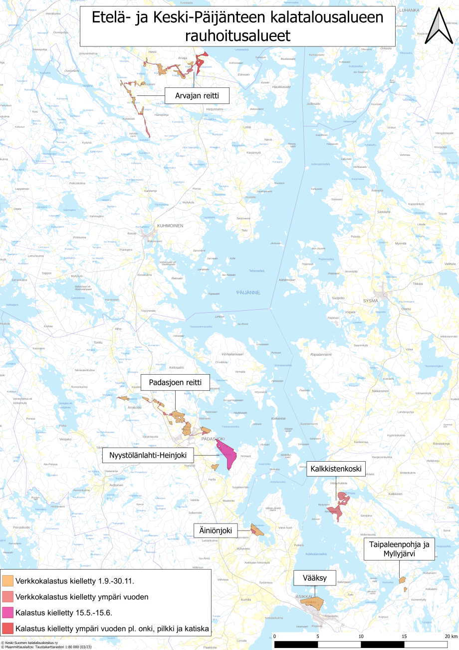 Kartta rauhoitus/kalastuskiletoalueista